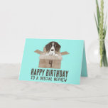 Son Puppy no cartão de aniversário<br><div class="desc">Cartão de aniversário. Um ponteiro (em alemão) é colocado em uma caixa de papelão. Parabéns. Personalize este cartão para qualquer idade, destinatário, cor. Um aniversário para comemorar? Envie um cartão de aniversário de aquarela para sua família e amigos e deseje-lhes o aniversário mais doce de todos! Este cartão de aniversário...</div>