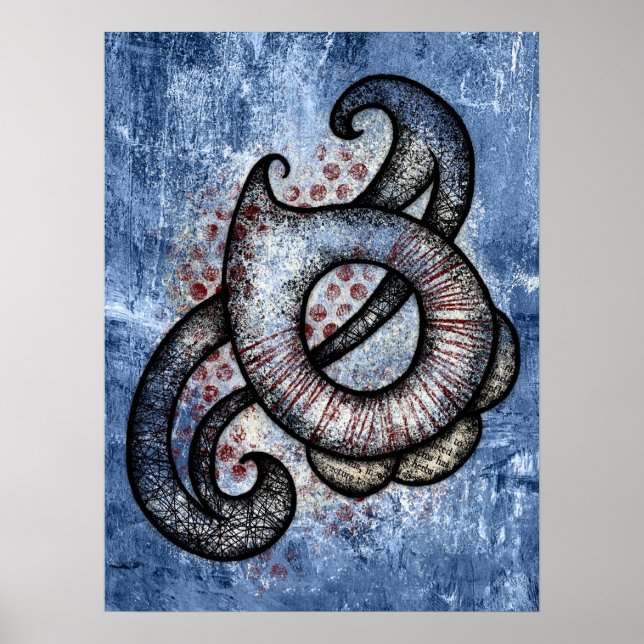 Sonata na Arte de Parede Poster Azul (Frente)