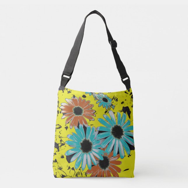 Sonhando com a Daisies Cross Body Tote Bag (Frente)