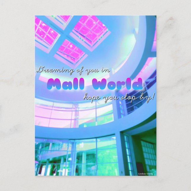 "Sonhando com você..." Cartão Postal do Mall World (Frente)