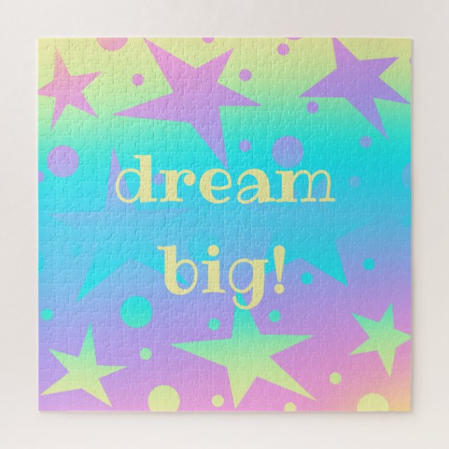 "Sonhe grande!" Quebra-cabeça De Gradação De Ponto (Vertical)