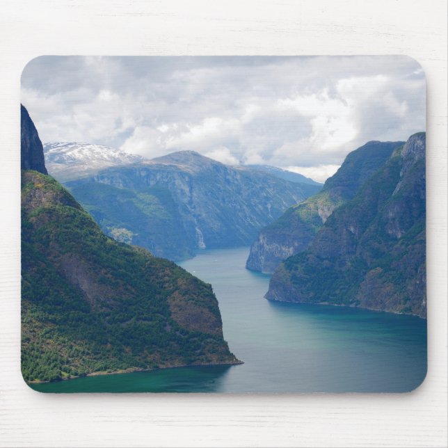 Sonho azul Mousepad do fiorde (Frente)