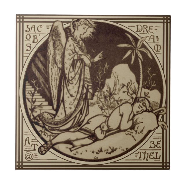 Sonho Bíblico Antique Repro Sepia de Minton Jacob (Frente)