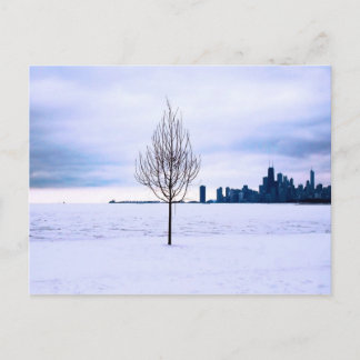Sonho branco - inverno em Chicago, cartão postal