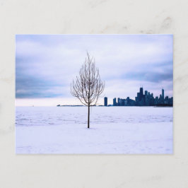 Sonho branco - inverno em Chicago, cartão postal
