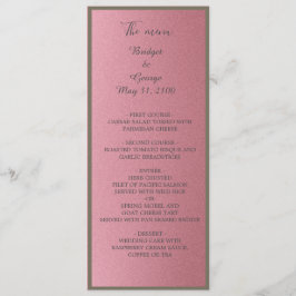sonho cor-de-rosa, menu e programa de casamento