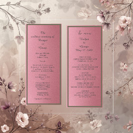 sonho cor-de-rosa, menu e programa de casamento