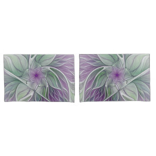 Sonho da flor, arte verde roxa abstrata do Fractal