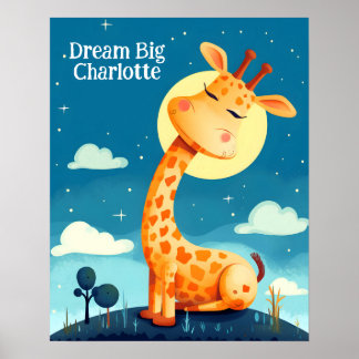 Sonho da Girafa | Poster de Arte para Berçário de 
