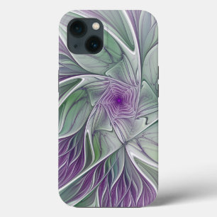 Sonho de Flor, Arte Fractal Verde Abstrato púrpur