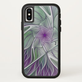 Sonho de Flor, Arte Fractal Verde Abstrato púrpura