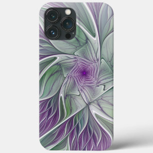 Sonho de Flor, Arte Fractal Verde Abstrato púrpura