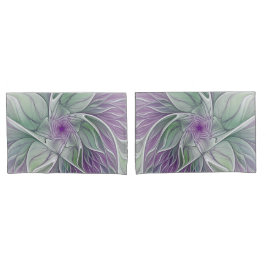 Sonho de Flor, Arte Fractal Verde Abstrato púrpura