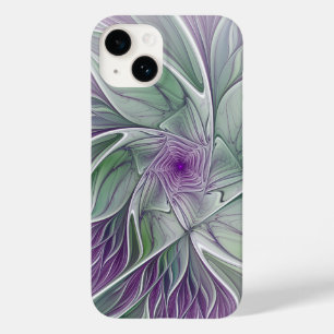 Sonho de Flor, Arte Fractal Verde Abstrato púrpura