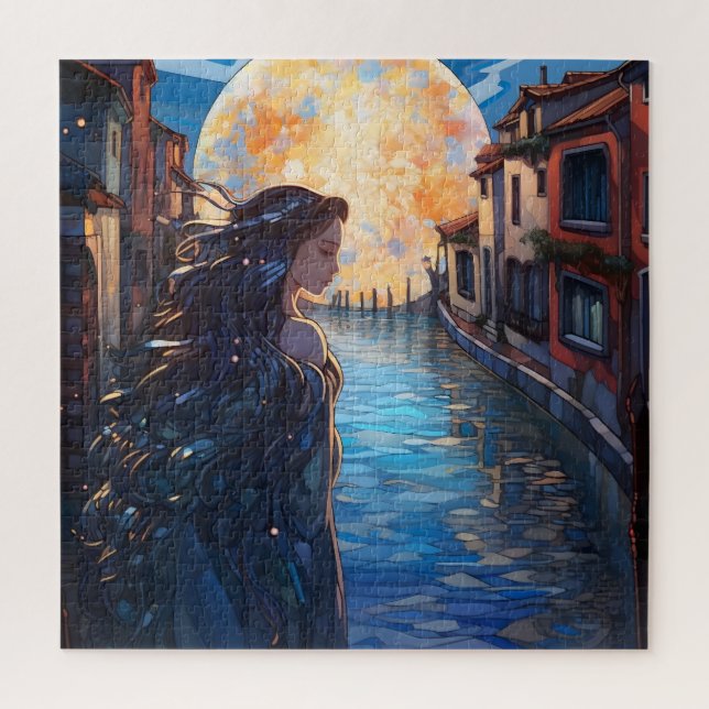 Sonho do Canal ao Luar – Quebra-Cabeça Artístico (Vertical)