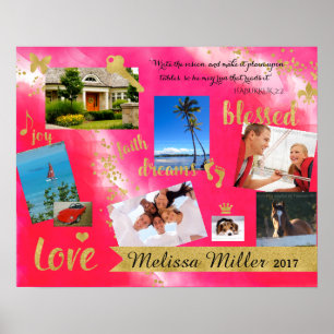 Sonho ele vivo ele confetes do ouro do poster do
