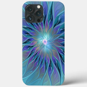 Sonho Flor Azul Roxo Arte Fractal Abstrata