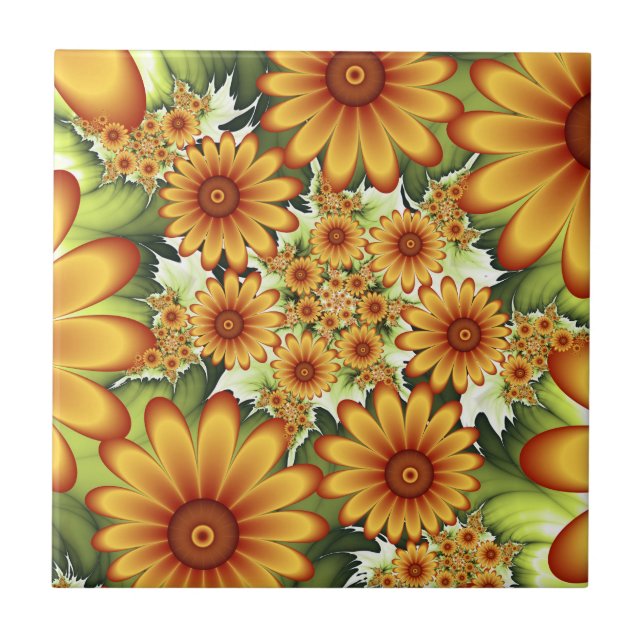 Sonho Floral, Arte Fractal Moderna de Flor Abstrat (Frente)