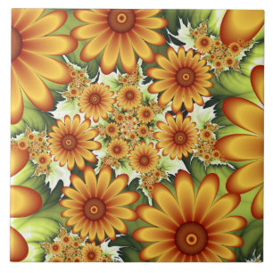 Sonho Floral, Arte Fractal Moderna de Flor Abstrat