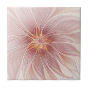 Sonho Floral Rosa Suave Arte Fractal Abstrato Flor