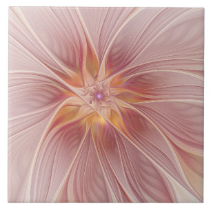 Sonho Floral Rosa Suave Arte Fractal Abstrato Flor