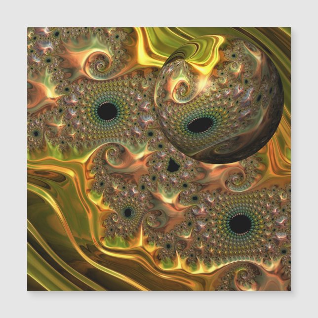 Sonho Fractal Ouro Líquido Cartão Magnético (Frente)