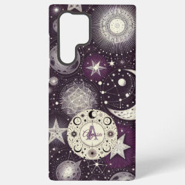 Sonhos Celestiais Roxos e Brancos: Lua e Estrelas