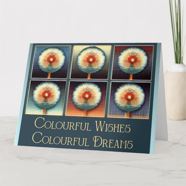 Sonhos Coloridos - Cartão de Aniversário (Frente)