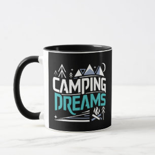 Sonhos de acampamento, caneca preta
