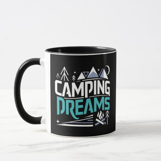 Sonhos de acampamento, caneca preta (Esquerda)