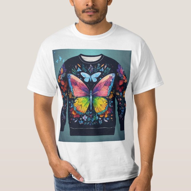 Sonhos de borboleta: camiseta elegante e Na moda (Frente)
