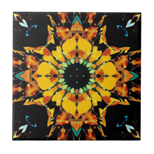 Sonhos De Caleidoscópio: Um Girassol Abstrato