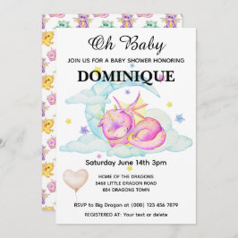 Sonhos de Dragão em Descanso - Convite para Chás d