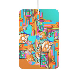 Sonhos Elétricos Laranja E Ciano — Desenho Abstrat