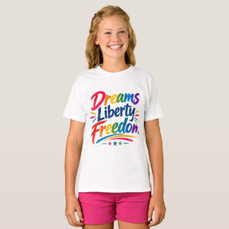 Sonhos Liberdade Liberdade Camiseta Pincel Arco-ír