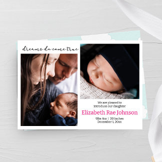 Sonhos Vêm Verdadeiro Anúncio de Nascimento do Beb