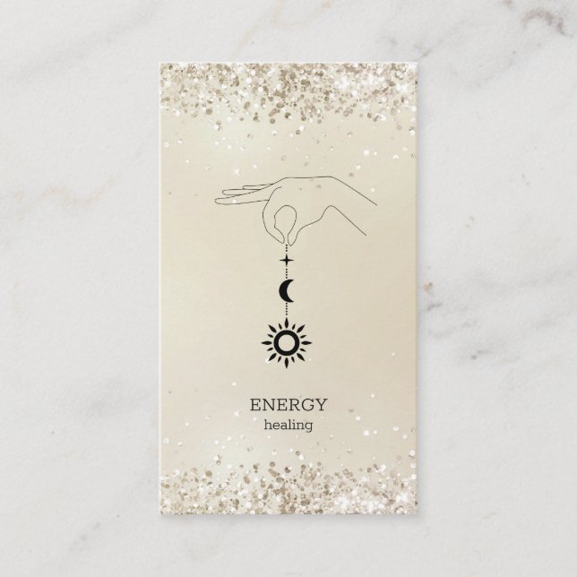 Sonne Mond Glitter Cartão de visita (Frente)