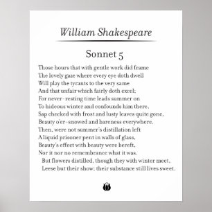 Sonnet 5 por William Shakespeare Poster