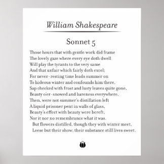 Sonnet 5 por William Shakespeare Poster