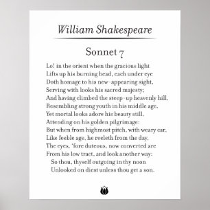 Sonnet 7 por William Shakespeare Poster