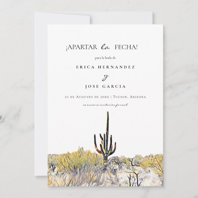 Sonoran Desert flat, Apartar la fecha! Cartão (Frente)