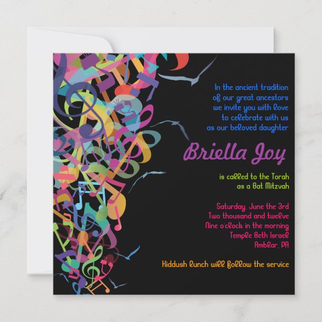 SONS DO Bar TORAH Mitzvah Convite (Frente)