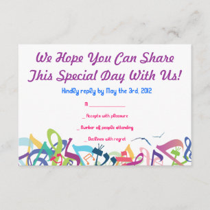 SONS do cartão de resposta de Mitzvah do bar do