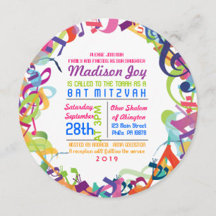 SONS do convite de Mitzvah do bar do bastão de