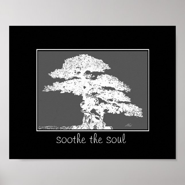 sooothe alma bonsai tree poster cotação (Frente)