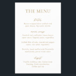 Sophia Dourado Modern Wedding Menu<br><div class="desc">Folheto moderno de cardápio de casamento com um design simples,  mas elegante.</div>