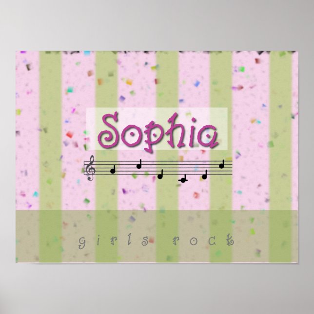 Sophia Pink Green - Nome Musical Poster (Frente)