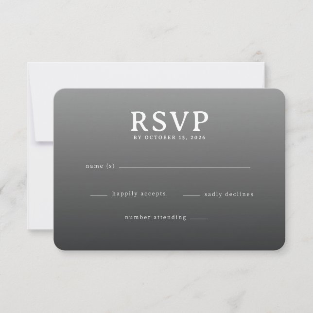 Sophisticated Gray Minimalist RSVP (Frente)
