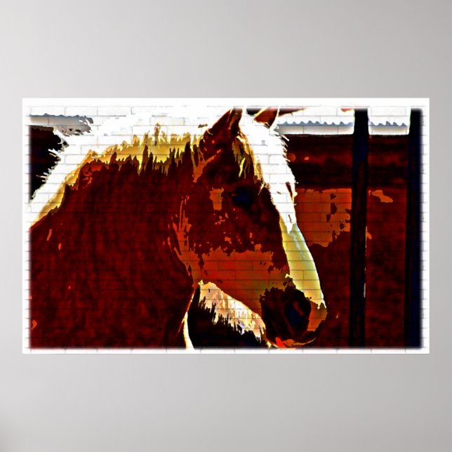 Sorrel Horse em Perfil Poster (Frente)