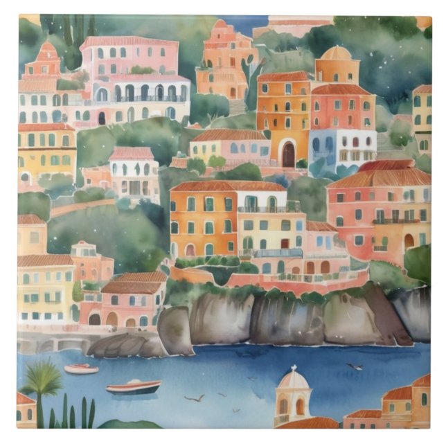 Sorrento Itália, Colorida Costeira Italiana (Frente)